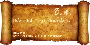 Bárkányi András névjegykártya
