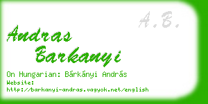 andras barkanyi business card